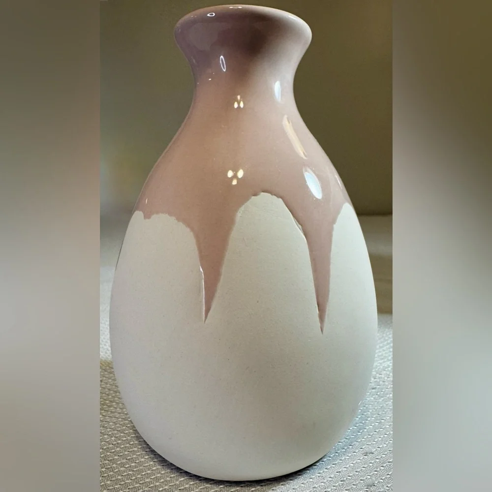 Isaac Mizrahi Loves XO Sienna Ceramic Vase NIB Pink Drip